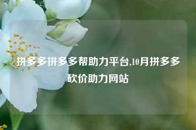 拼多多拼多多帮助力平台,10月拼多多砍价助力网站